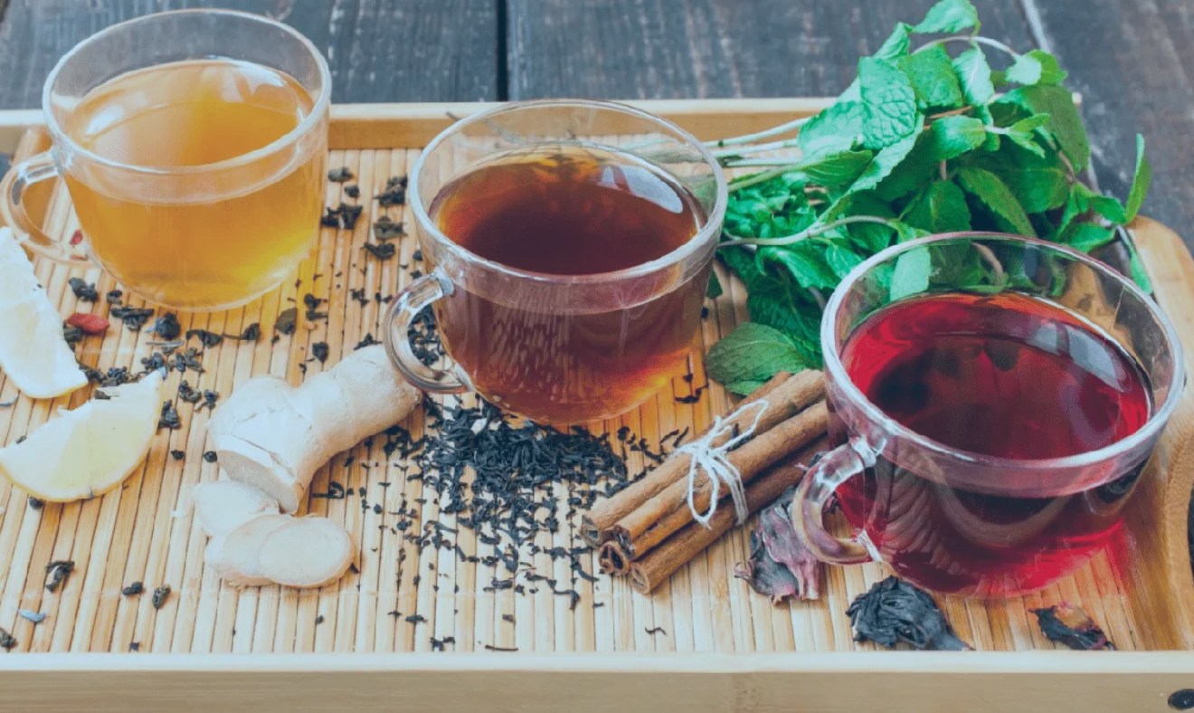Bandeja com chás